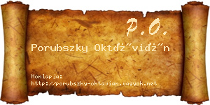 Porubszky Oktávián névjegykártya